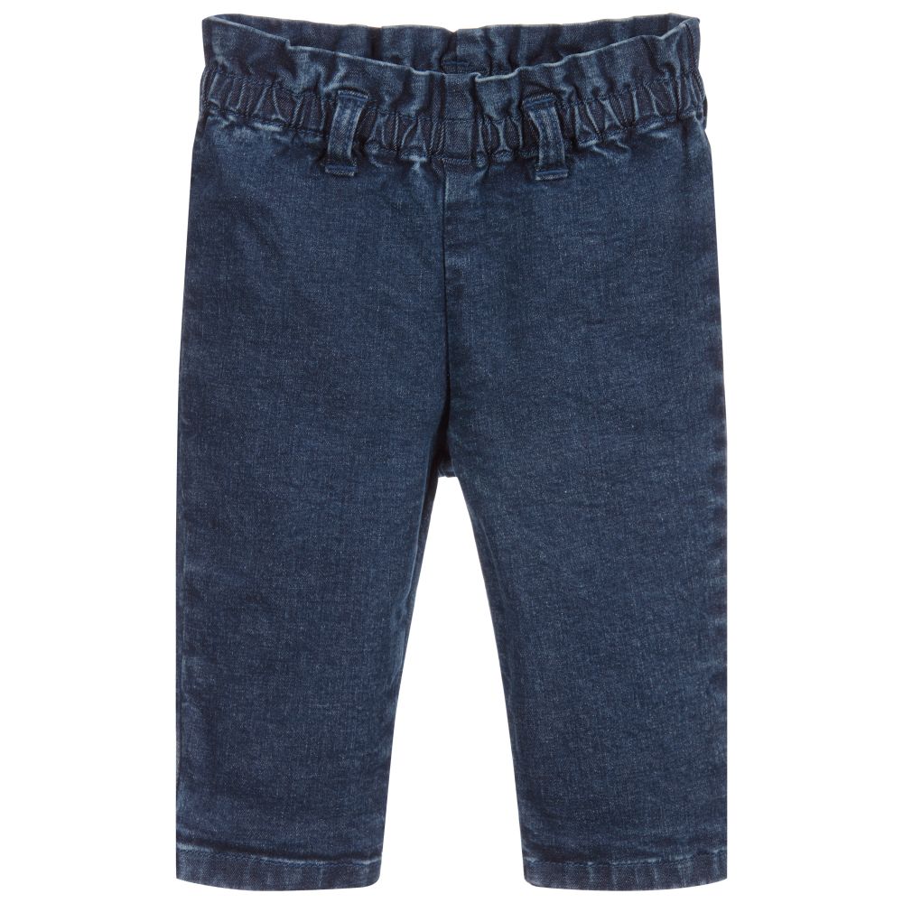 IKKS-Girls Blue Denim Jeans & Belt | Childrensalon Outlet