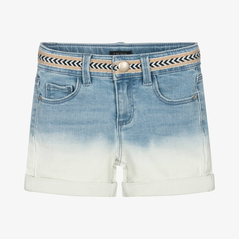 IKKS Girls Blue Denim Shorts Childrensalon Outlet