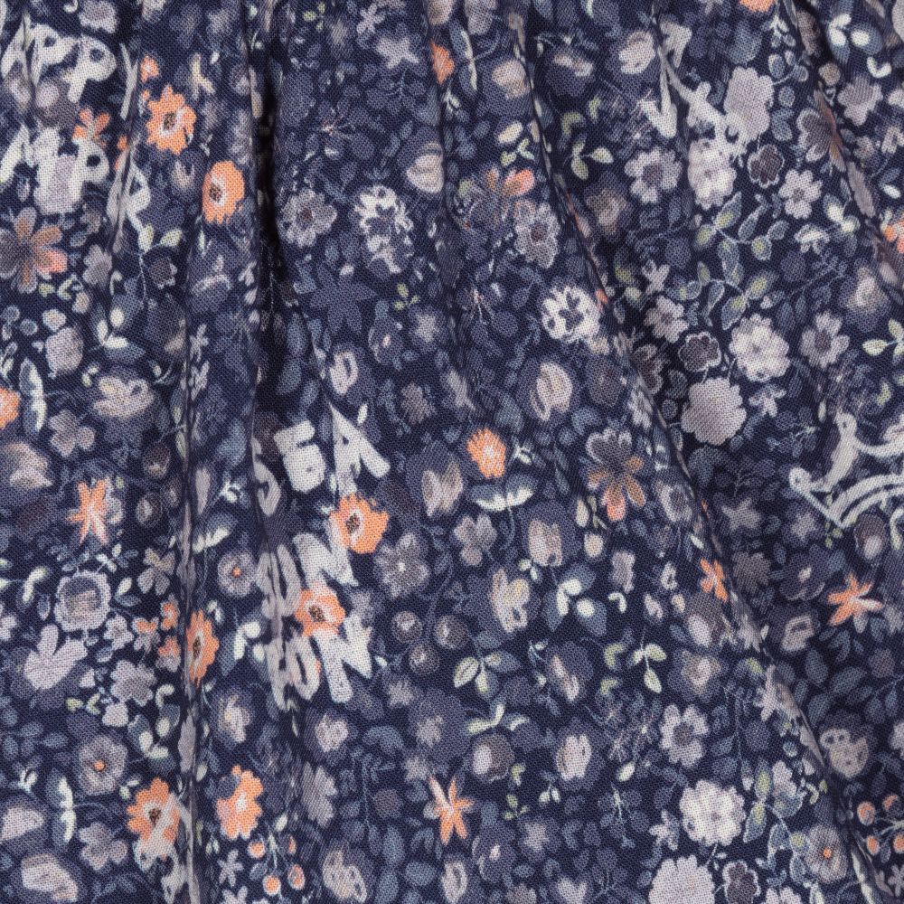 IKKS-Girls Blue Floral Cotton Skirt | Childrensalon Outlet