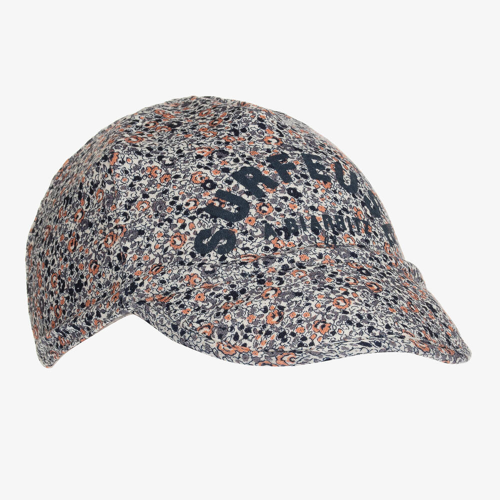 IKKS - Girls Blue Floral Jersey Cap | Childrensalon