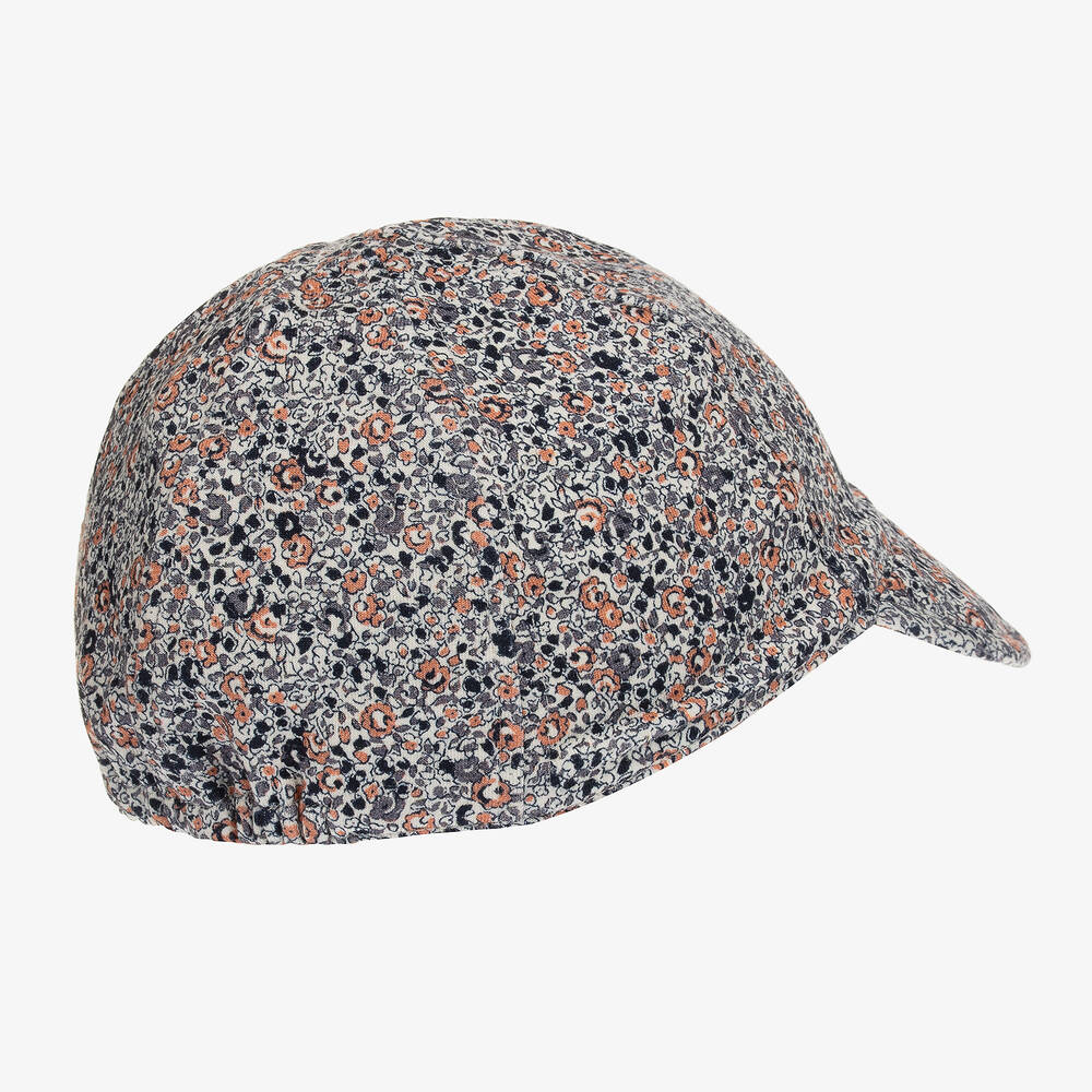 IKKS-Girls Blue Floral Jersey Cap | Childrensalon Outlet