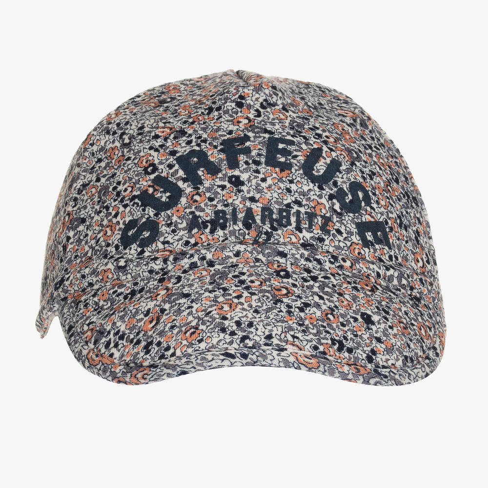 IKKS-Girls Blue Floral Jersey Cap | Childrensalon Outlet