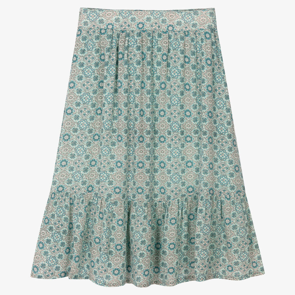 IKKS-Girls Blue Mosaic Modal Skirt | Childrensalon Outlet