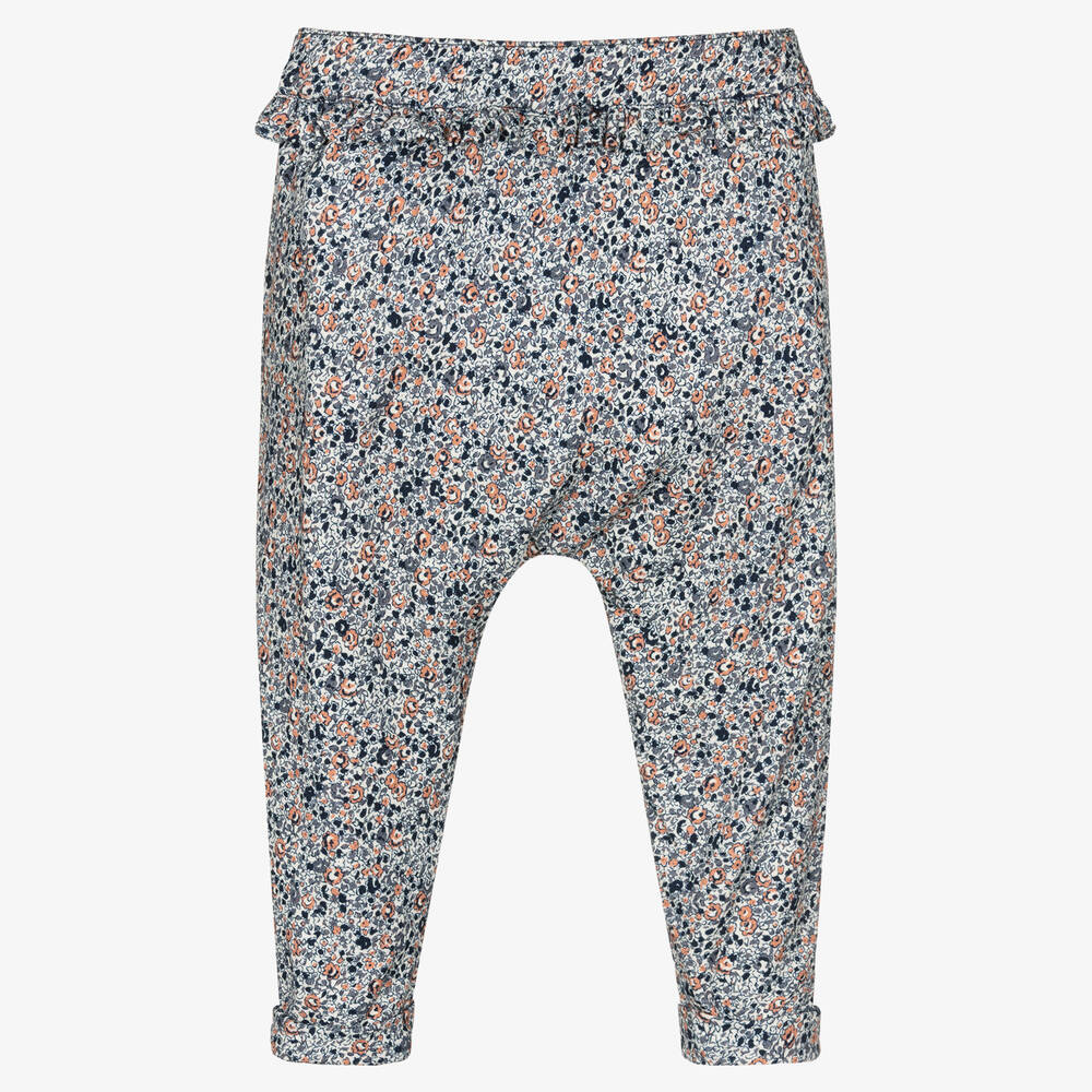 آي كيه كيه إس-Girls Blue & Pink Floral Trousers | Childrensalon Outlet