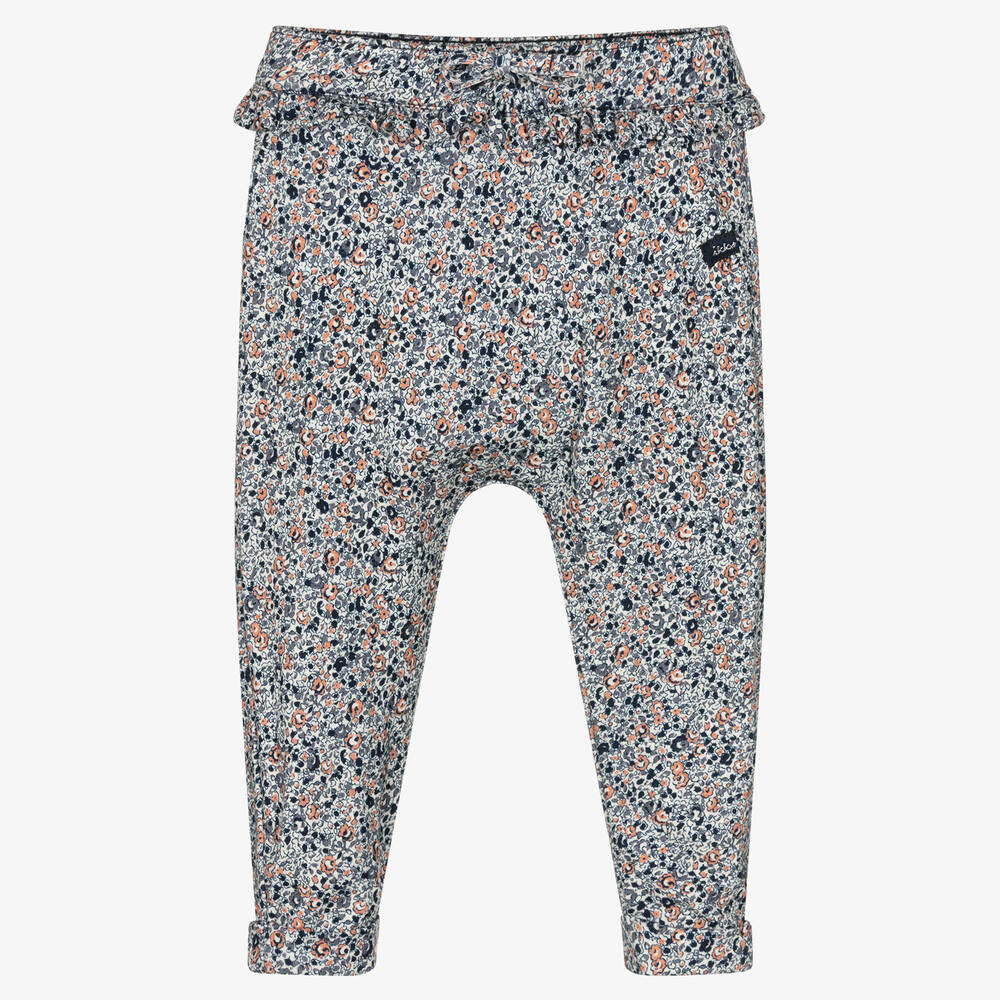 IKKS-Girls Blue & Pink Floral Trousers | Childrensalon Outlet