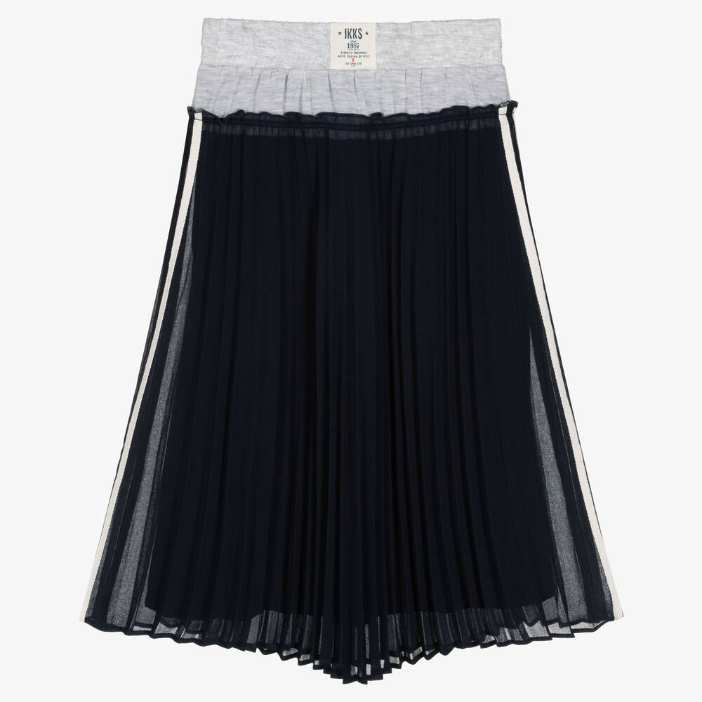 IKKS - Girls Blue Pleated Skirt | Childrensalon