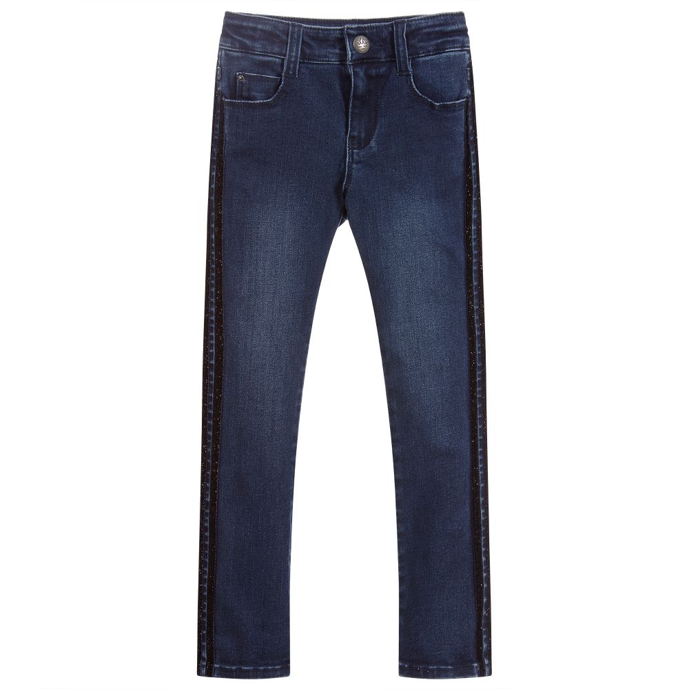 IKKS Girls Blue Skinny Fit Jeans Childrensalon Outlet