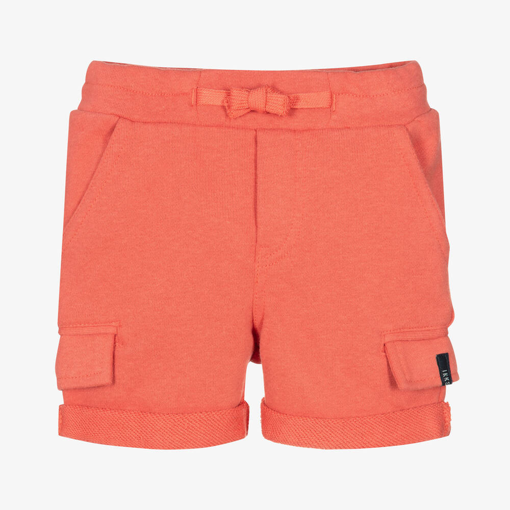 IKKS - Girls Coral Pink Cotton Shorts | Childrensalon