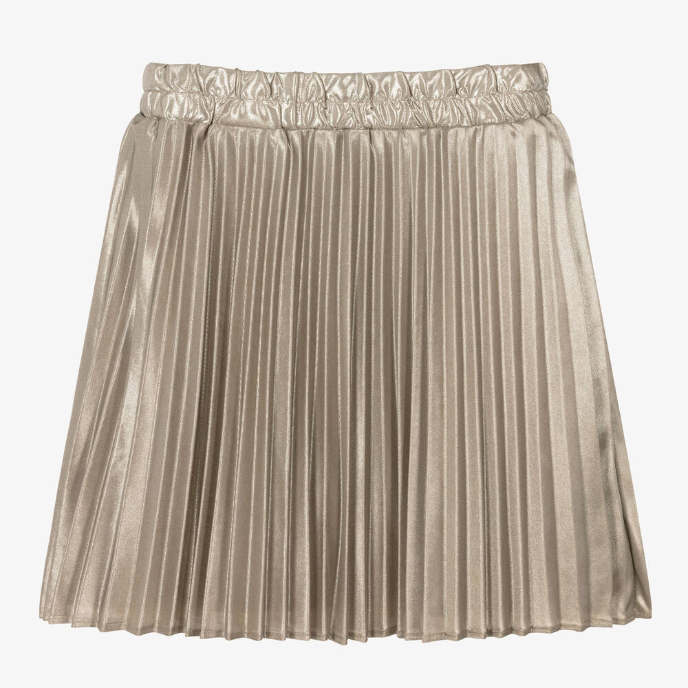 IKKS - Girls Gold Pleated Skirt | Childrensalon Outlet