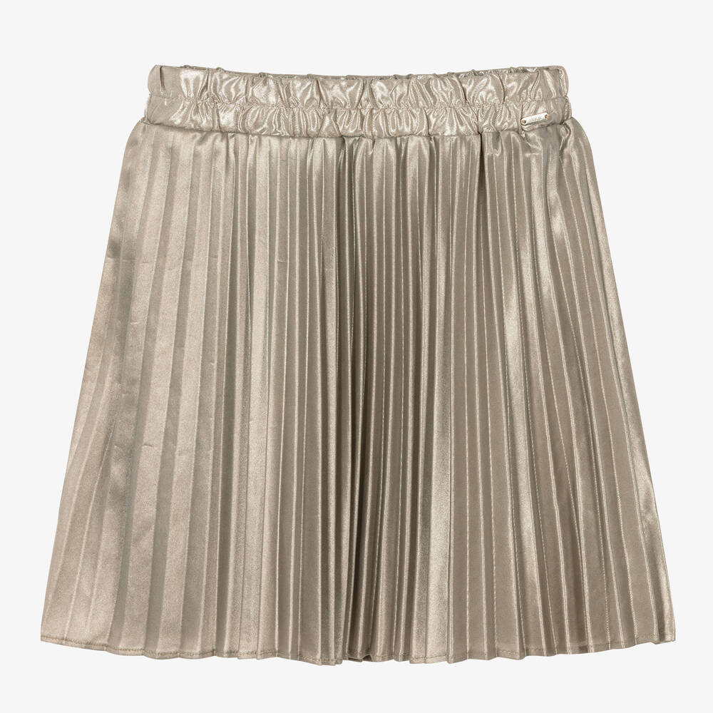 Metallic pleated skirt womens 2025