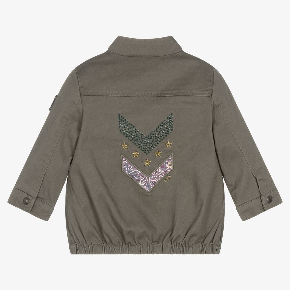 IKKS-Girls Green Military Jacket | Childrensalon Outlet