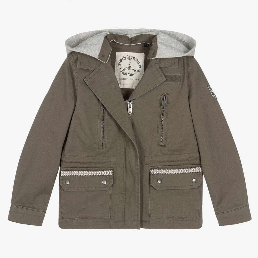 IKKS - Girls Green Military Jacket | Childrensalon