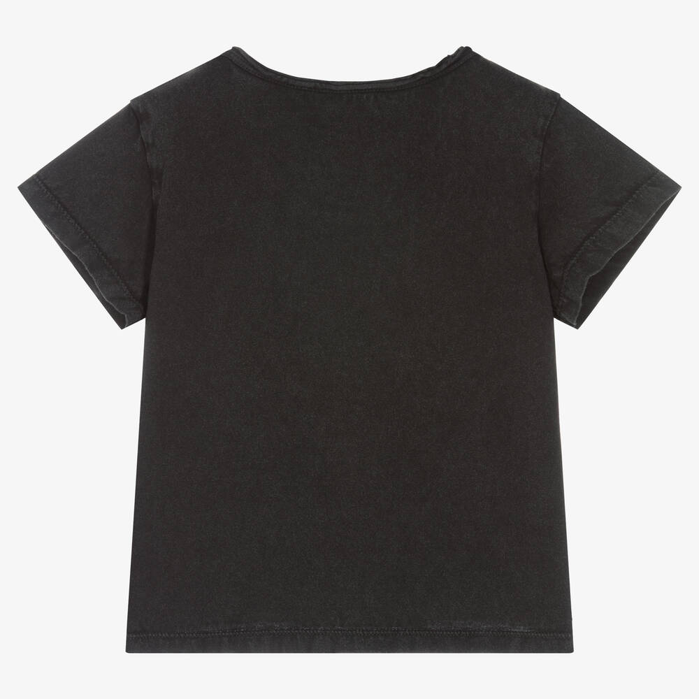 IKKS-Girls Grey Cotton T-Shirt | Childrensalon Outlet