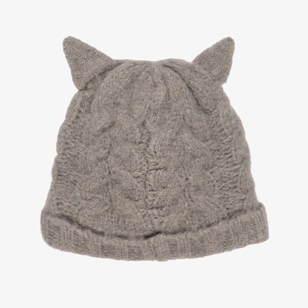 IKKS-Girls Grey Knitted Hat Set | Childrensalon Outlet