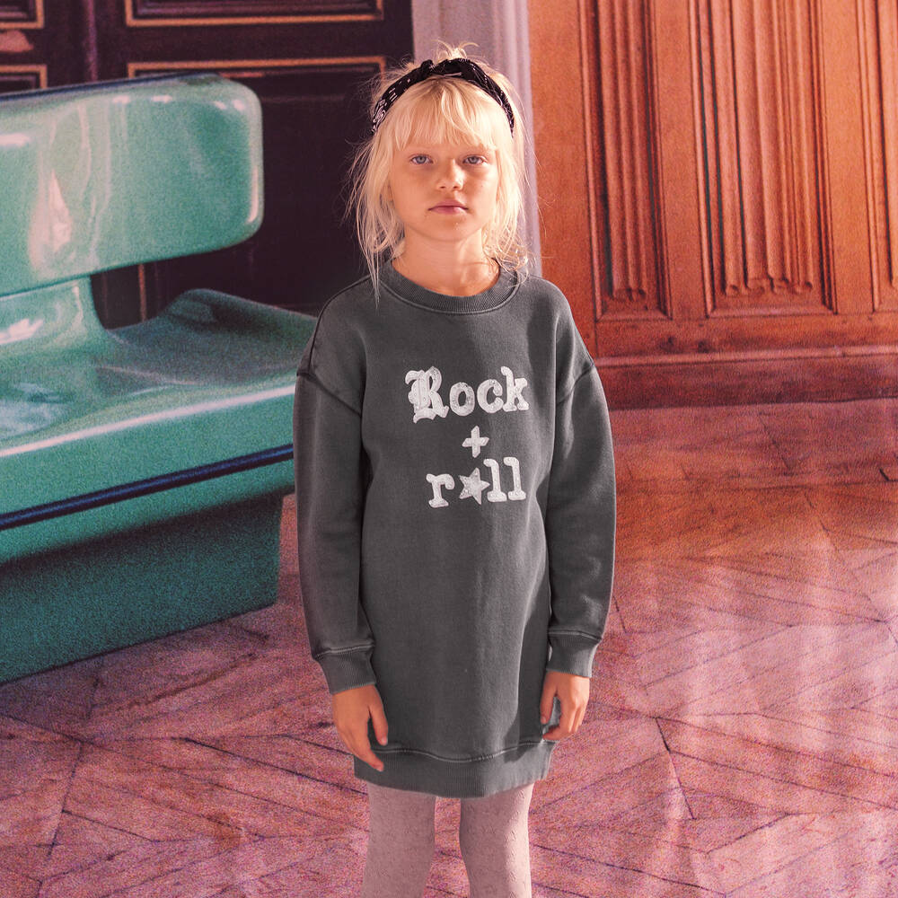 IKKS-Girls Grey Sweatshirt Dress | Childrensalon Outlet