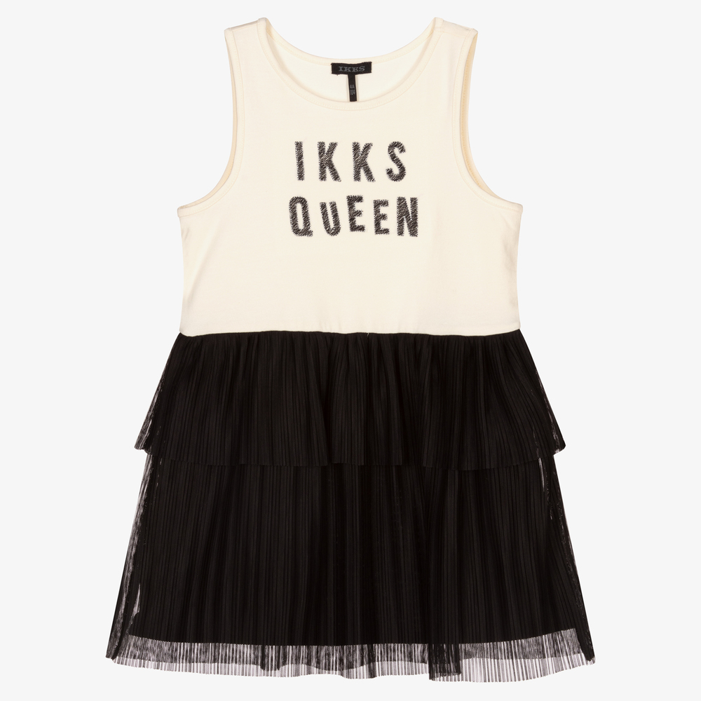 IKKS - Кремово-черное платье для девочек | Childrensalon