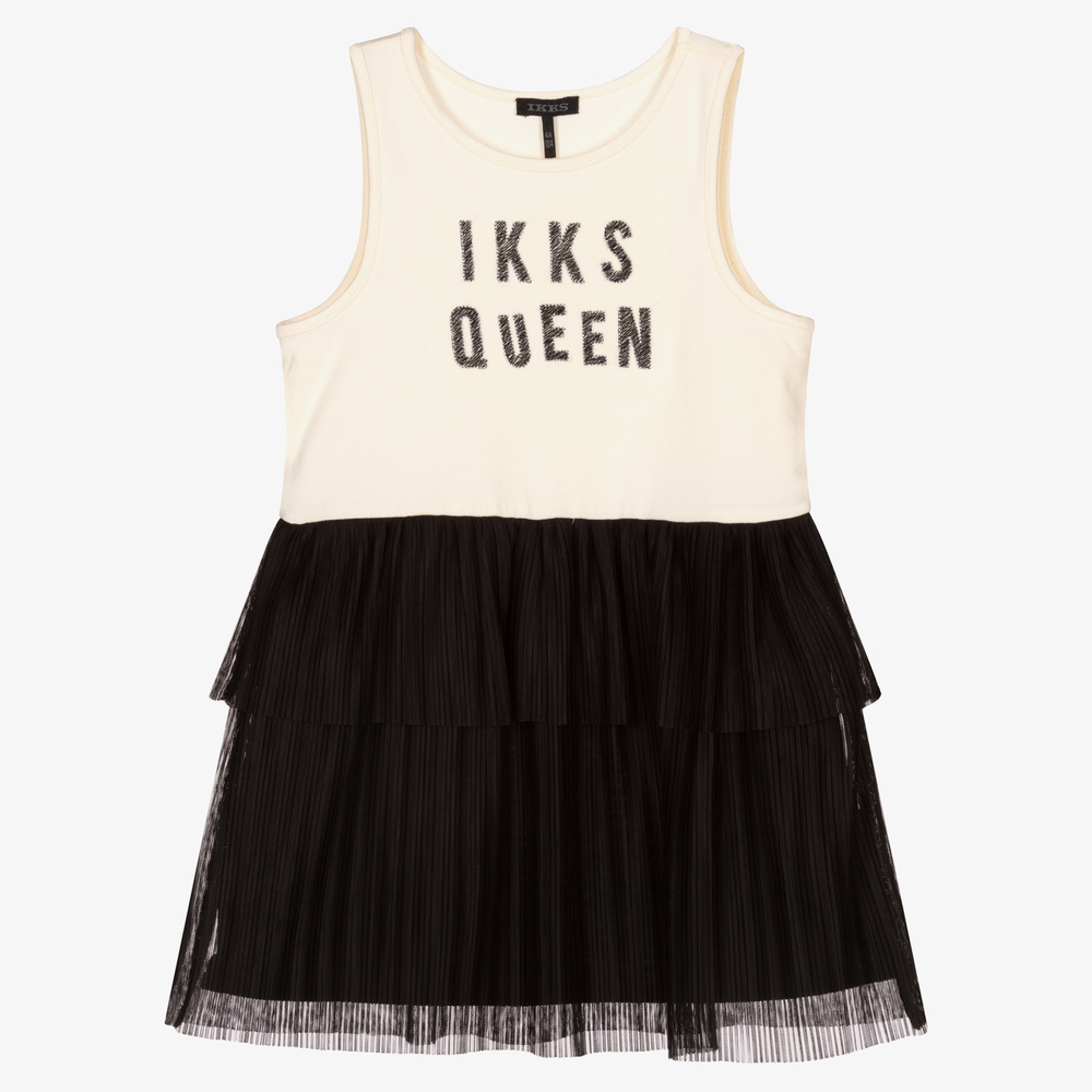 IKKS - Kleid in Elfenbein und Schwarz (M) | Childrensalon