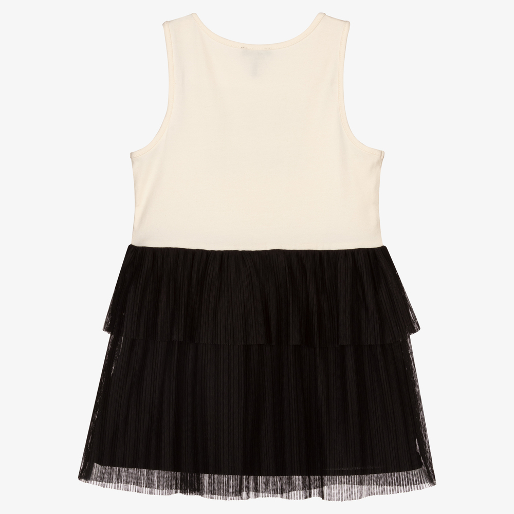 IKKS-Girls Ivory & Black Dress | Childrensalon Outlet
