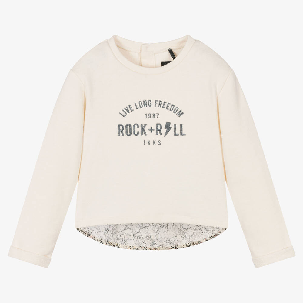 IKKS - Girls Ivory Butterfly Sweatshirt | Childrensalon