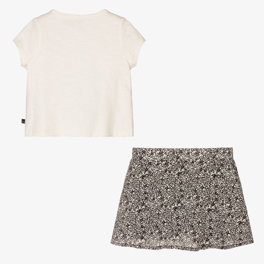 IKKS-Girls Ivory Cotton Skirt Set | Childrensalon Outlet