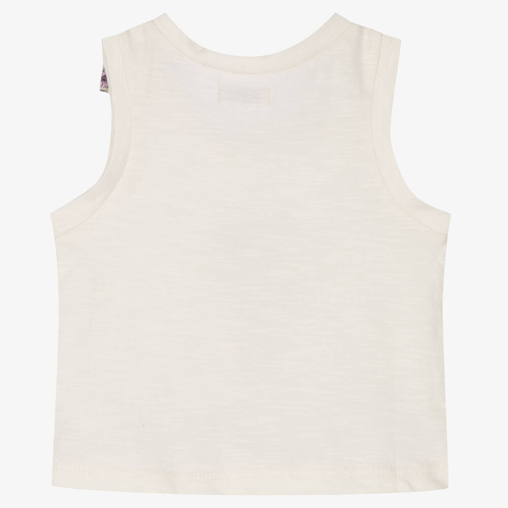 IKKS-Girls Ivory Cotton Vest Top | Childrensalon Outlet