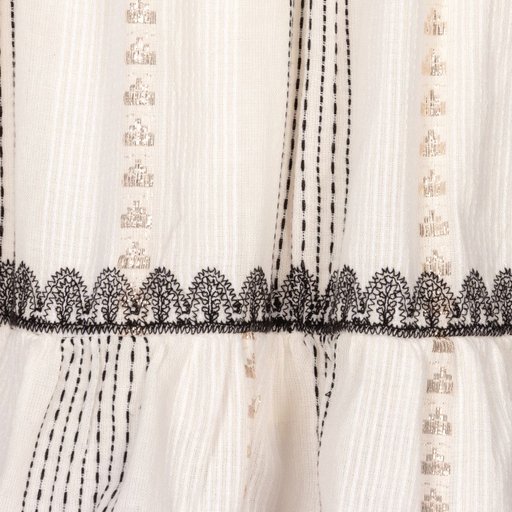 آي كيه كيه إس-فستان قطن وفسيكوز لون عاجي | Childrensalon Outlet