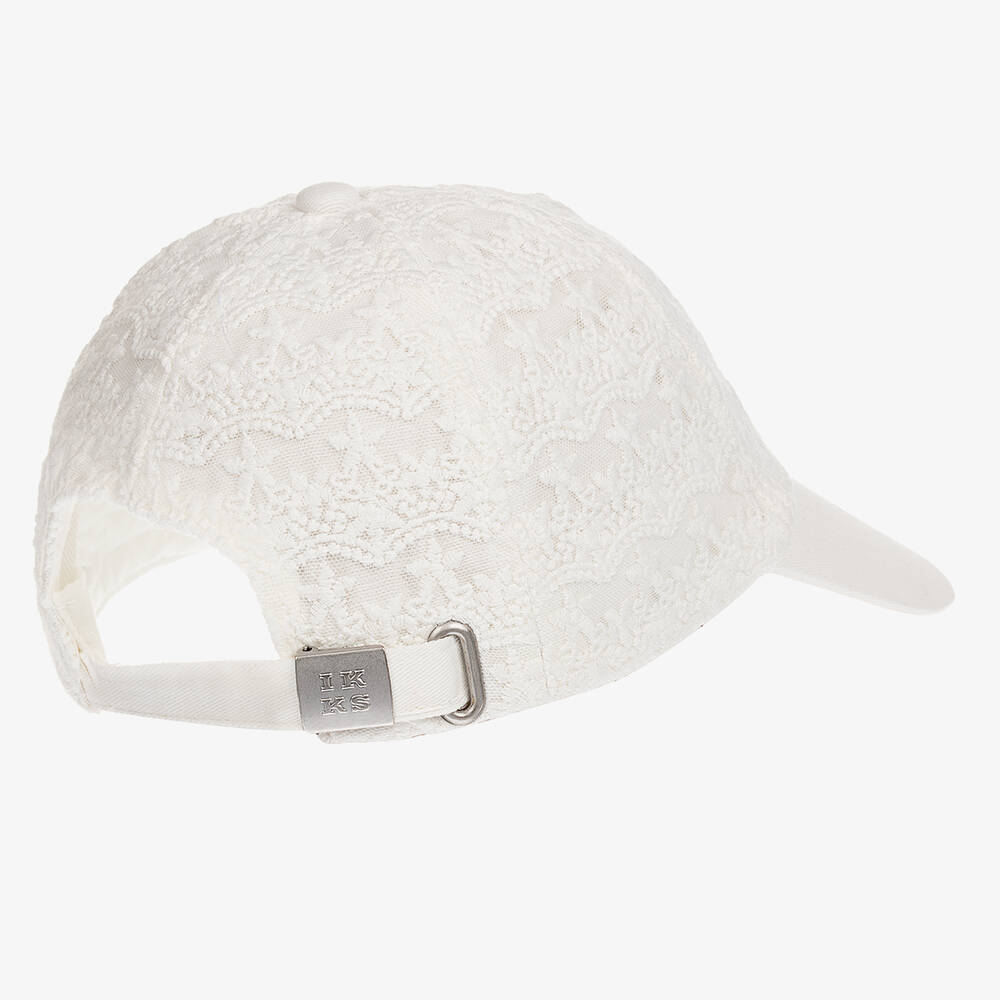 IKKS-Girls Ivory Lace Logo Cap | Childrensalon Outlet