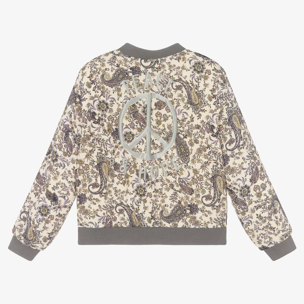 IKKS-Girls Ivory Paisley Print Jacket  | Childrensalon Outlet