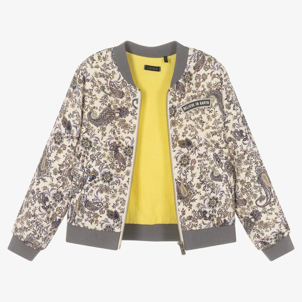 IKKS Girls Ivory Paisley Print Jacket