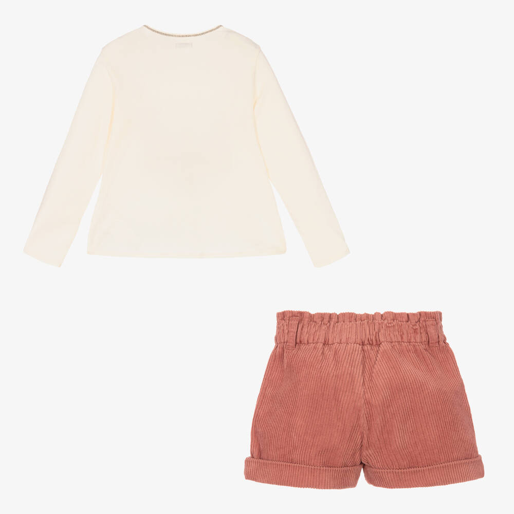 IKKS Ensemble short ivoire rose fille