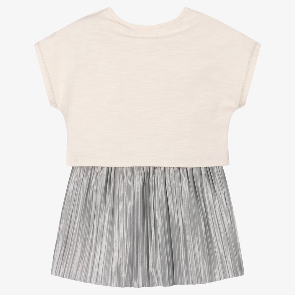 IKKS-Girls Ivory & Silver Layered Dress | Childrensalon Outlet