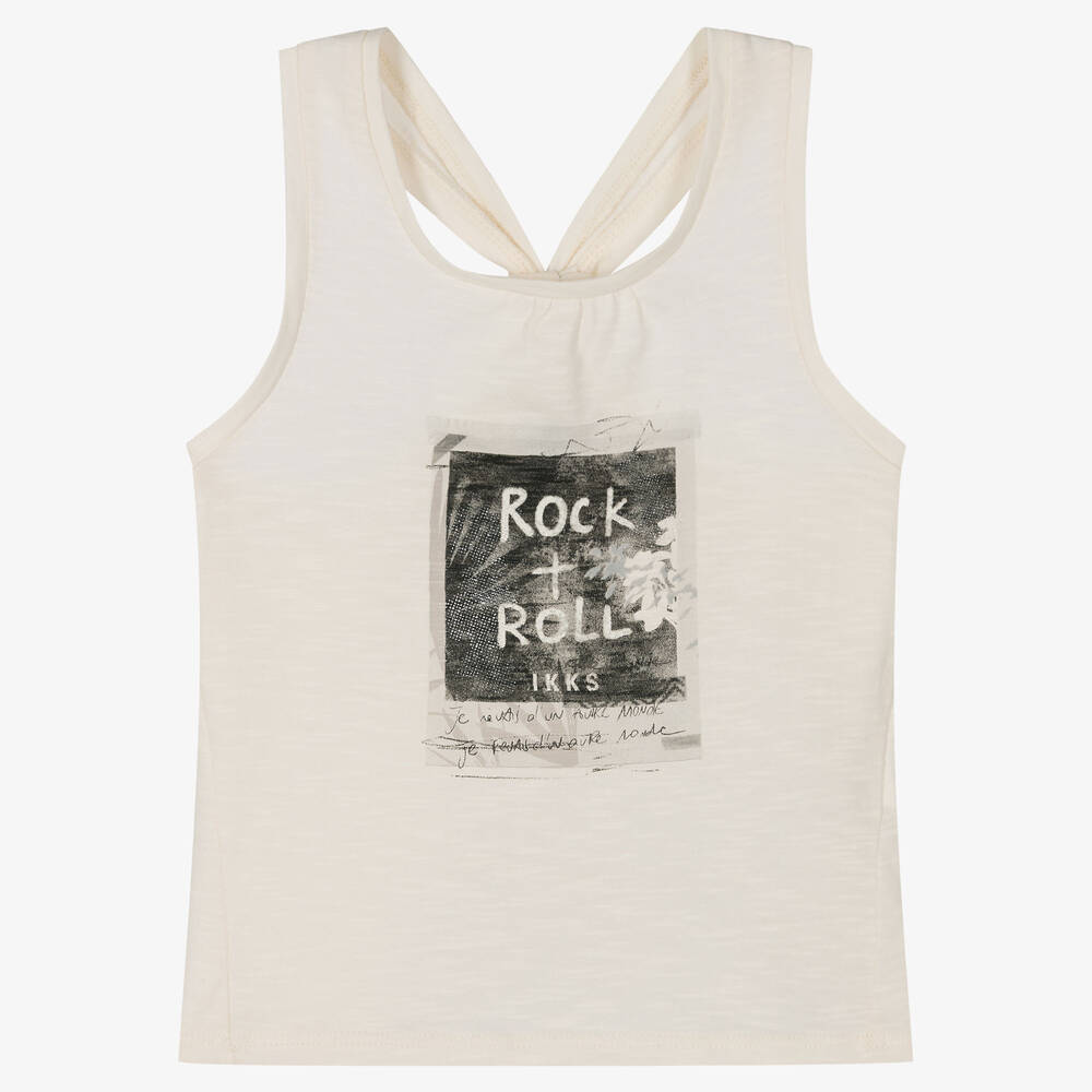 IKKS - Girls Ivory Sleeveless T-Shirt | Childrensalon