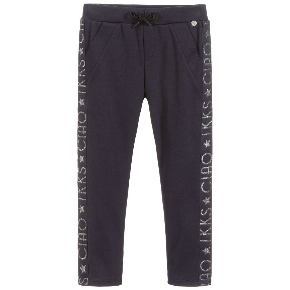 IKKS - Girls Navy Blue Cotton Joggers | Childrensalon