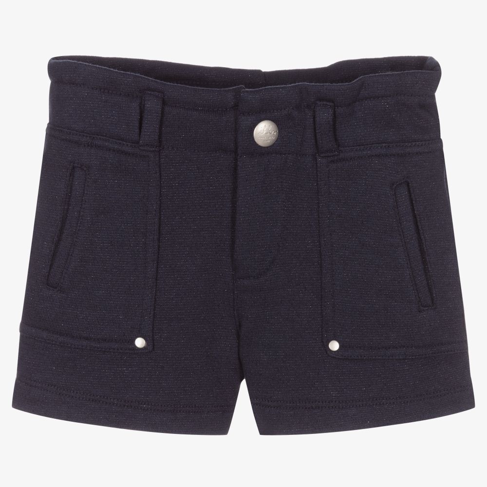 IKKS - Girls Navy Blue Jersey Shorts | Childrensalon