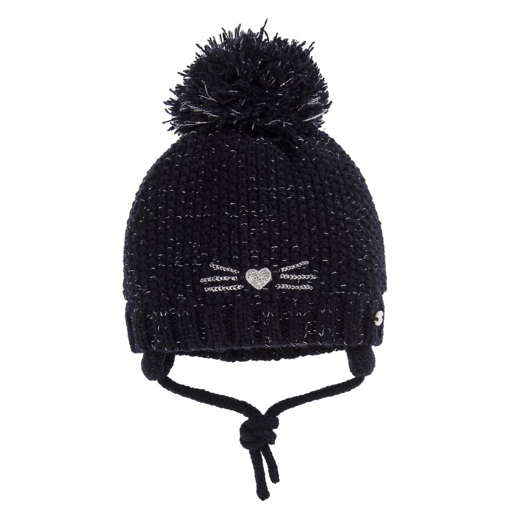 IKKS - Girls Navy Blue Knitted Hat | Childrensalon