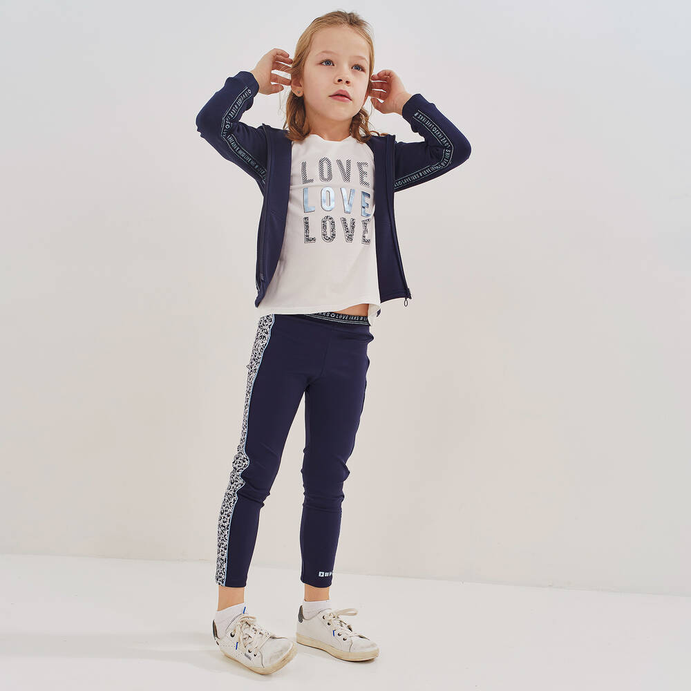 IKKS Sport Lab-Girls Navy Blue Leggings | Childrensalon Outlet