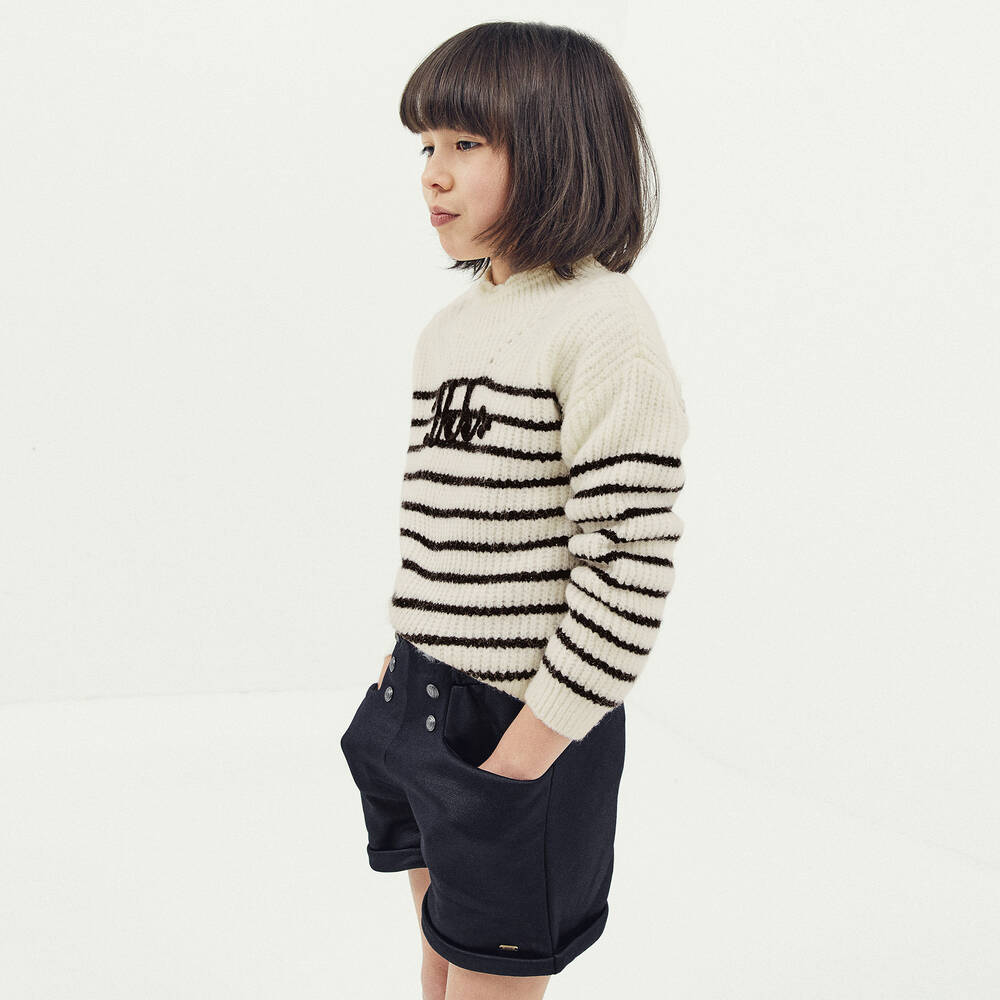 IKKS-Girls Navy Blue Shorts | Childrensalon Outlet