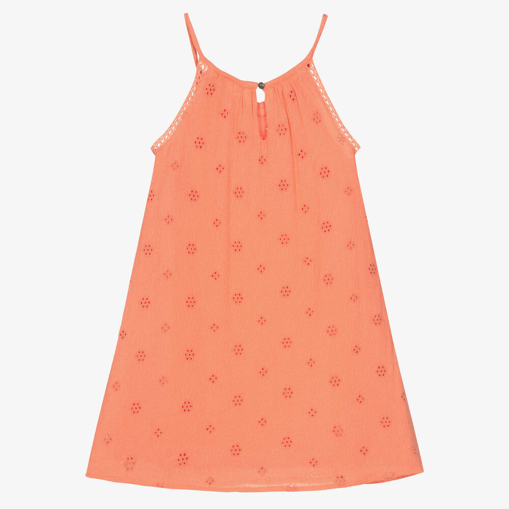 IKKS-Girls Orange Viscose Dress | Childrensalon Outlet
