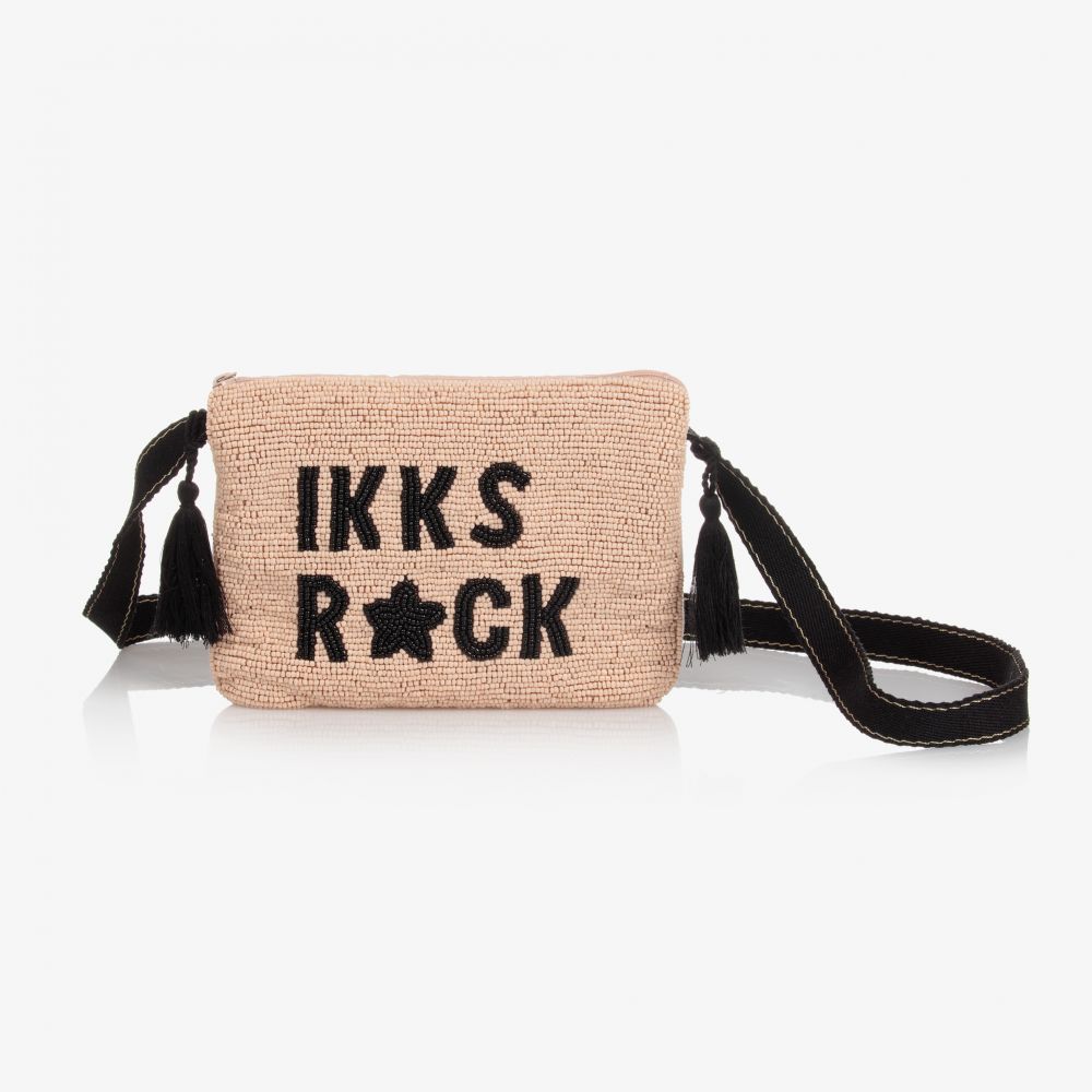 IKKS - حقيبة كتف قماش لون زهري باهت للبنات (17 سم) | Childrensalon