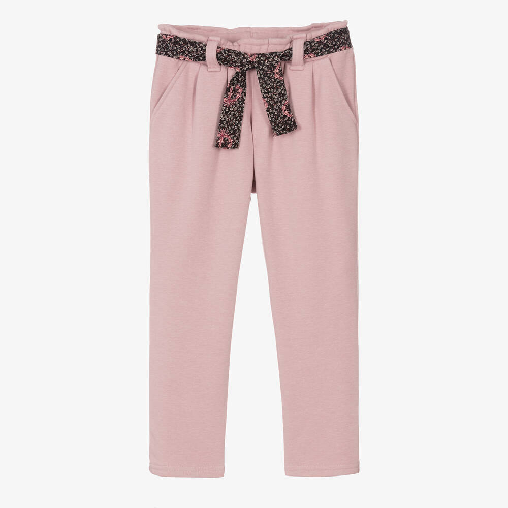 IKKS - Girls Pink Belted Trousers | Childrensalon