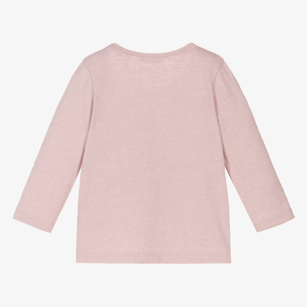 IKKS-توب قطن عضوي جيرسي لون زهري للبنات | Childrensalon Outlet