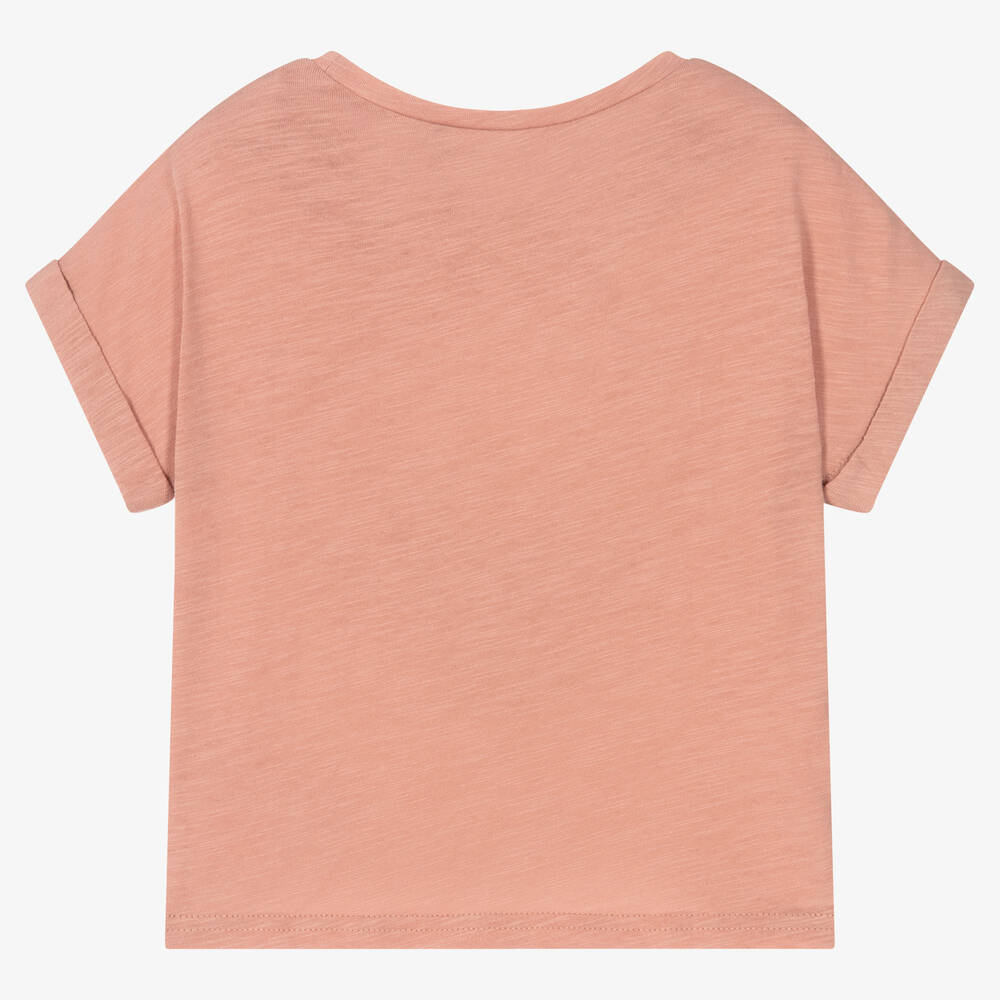 IKKS-Girls Pink Cotton T-Shirt | Childrensalon Outlet