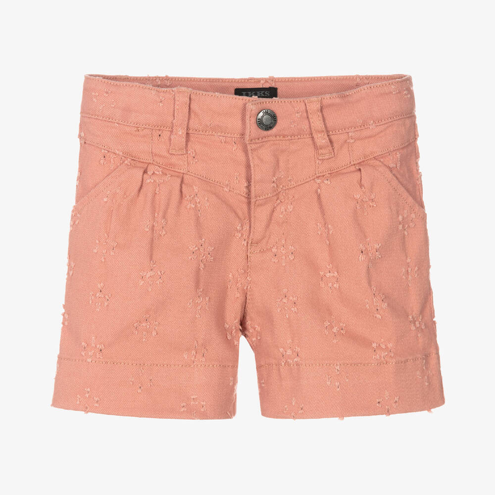 IKKS - Girls Pink Cotton Twill Shorts | Childrensalon