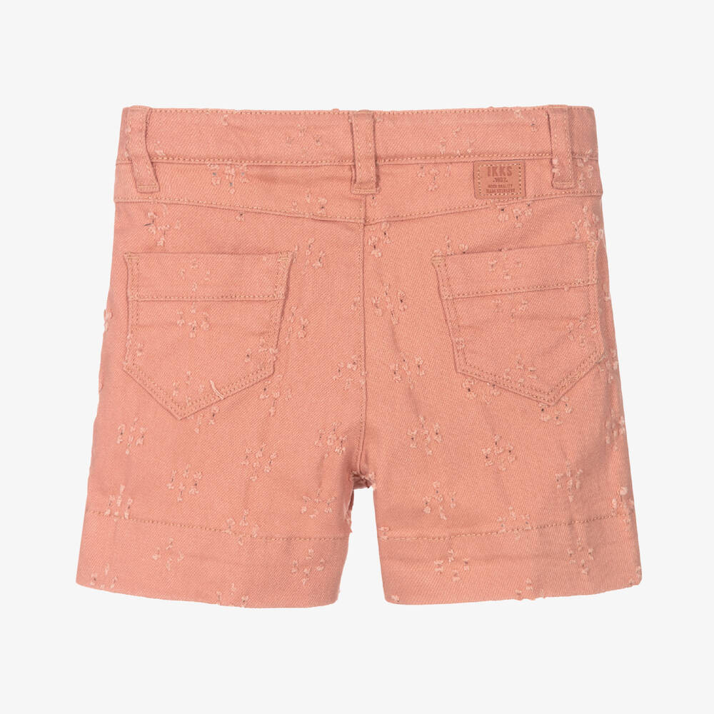 IKKS-Girls Pink Cotton Twill Shorts | Childrensalon Outlet