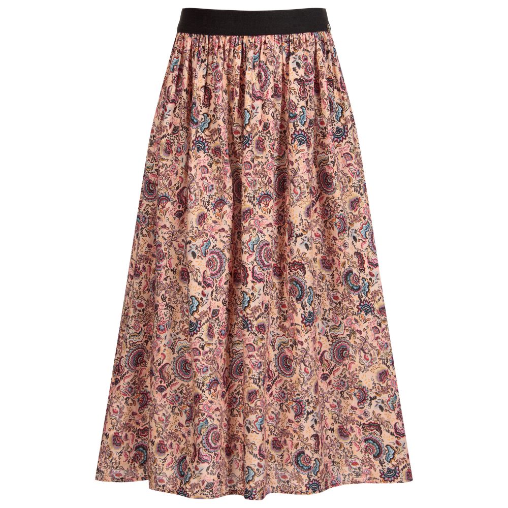 IKKS - Girls Pink Floral Maxi Skirt | Childrensalon