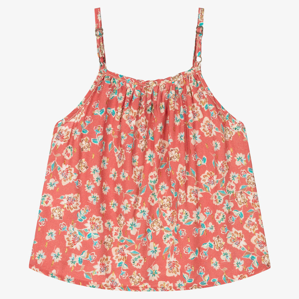 IKKS-Girls Pink Floral Viscose Blouse | Childrensalon Outlet