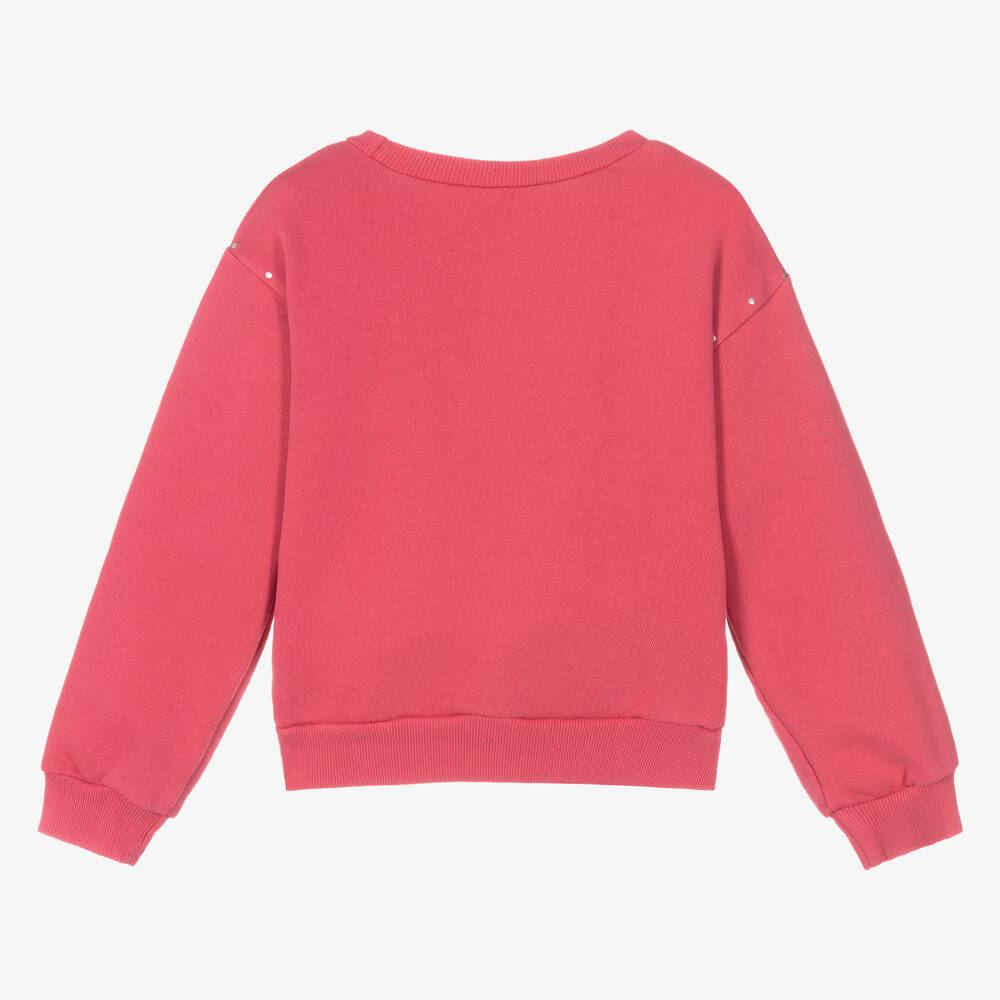 IKKS-سويتشيرت قطن جيرسي لون زهري بنقشة بيزلي للبنات | Childrensalon Outlet