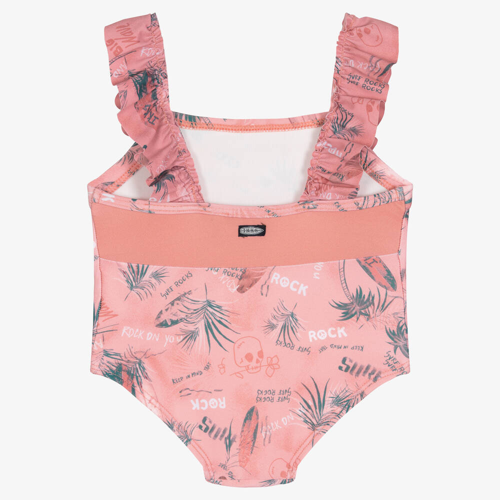 IKKS-Girls Pink Ruffle Swimsuit | Childrensalon Outlet