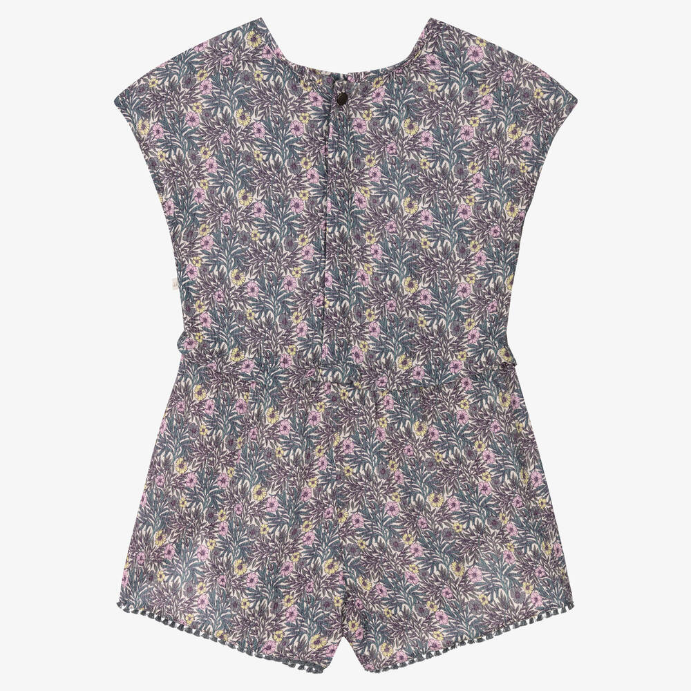 IKKS-Girls Purple Floral Playsuit | Childrensalon Outlet