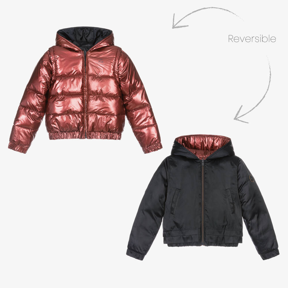 IKKS - Girls Reversible Puffer Jacket | Childrensalon